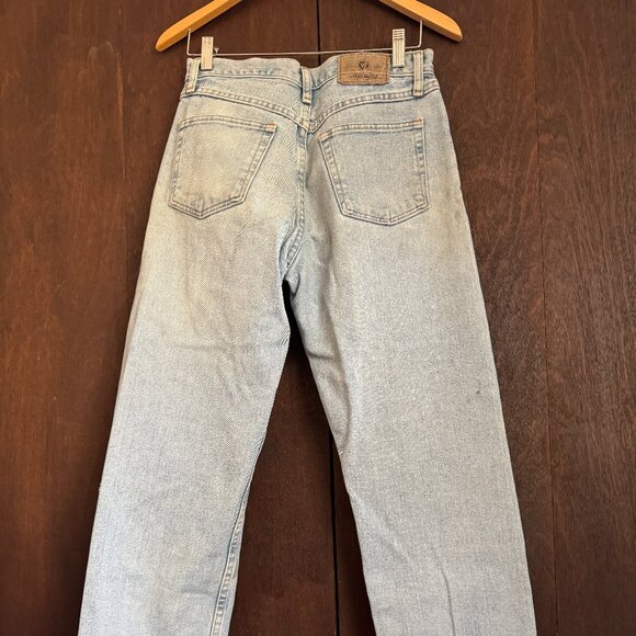 Vintage 90s Distressed Wrangler Relaxed Fit Barrel Mom Jeans 29x30 Light Denim - Picture 3 of 8